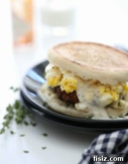 Spicy Chorizo and Egg Breakfast Sandwich Smothered in Gravy 2 img 9461 5