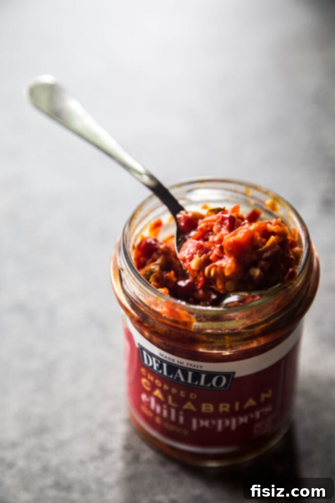 Spicy Sausage and Pepper Stuffing 6 Calabrian chile in a jar