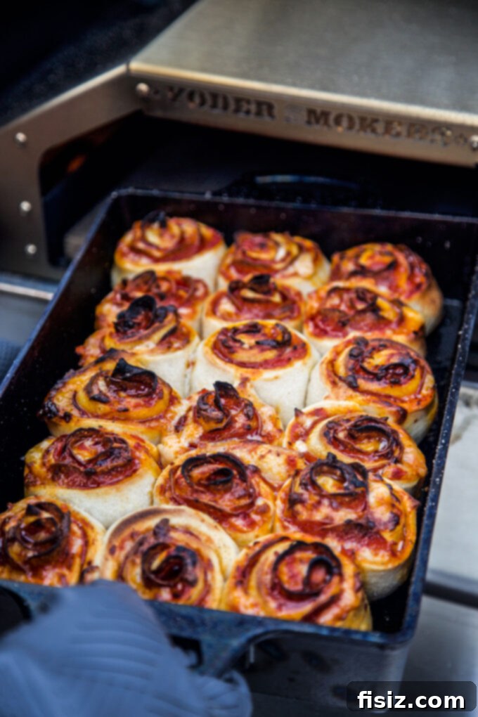 Close-up of the Pepperoni Roses on the Pizza