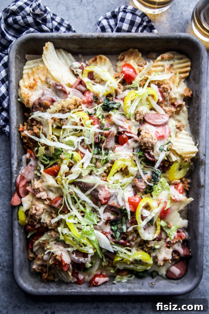 Loaded Italian Nacho Tray: Classic Antipasto Chips with Salami & Mozzarella 2 Loaded Italian chip tray